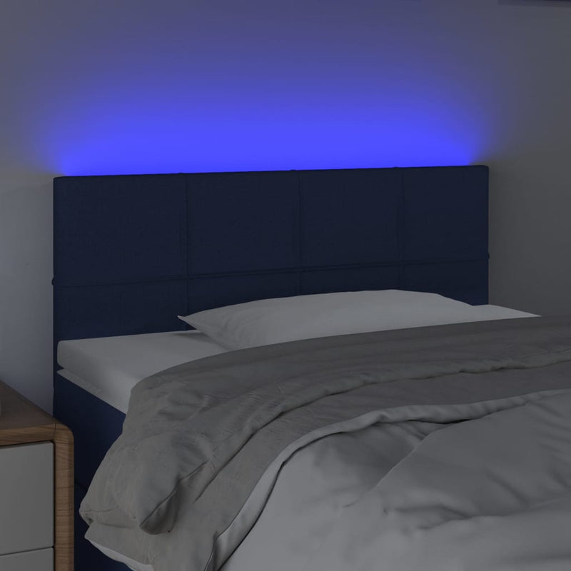 vidaXL kék szövet LED-es fejtámla 100x5x78/88 cm