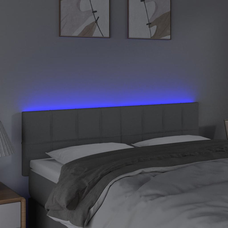 vidaXL világosszürke szövet LED-es fejtámla 144 x 5 x 78/88 cm