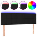 vidaXL fekete szövet LED-es fejtámla 144x5x78/88 cm