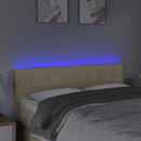 vidaXL krémszínű szövet LED-es fejtámla 144x5x78/88 cm