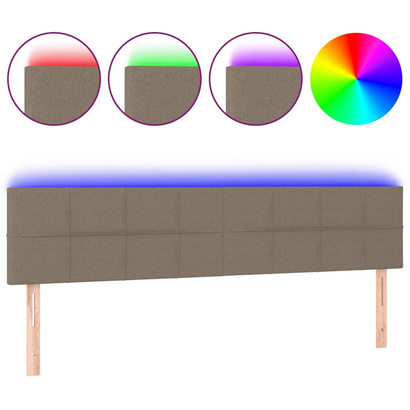vidaXL tópszínű szövet LED-es fejtámla 160x5x78/88 cm