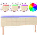 vidaXL krémszínű szövet LED-es fejtámla 180x5x78/88 cm