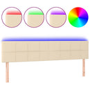 vidaXL krémszínű szövet LED-es fejtámla 180x5x78/88 cm