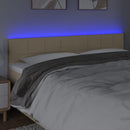 vidaXL krémszínű szövet LED-es fejtámla 200x5x78/88 cm