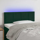 vidaXL sötétzöld bársony LED-es fejtámla 80 x 5 x 78/88 cm