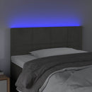 vidaXL sötétszürke bársony LED-es fejtámla 90x5x78/88 cm