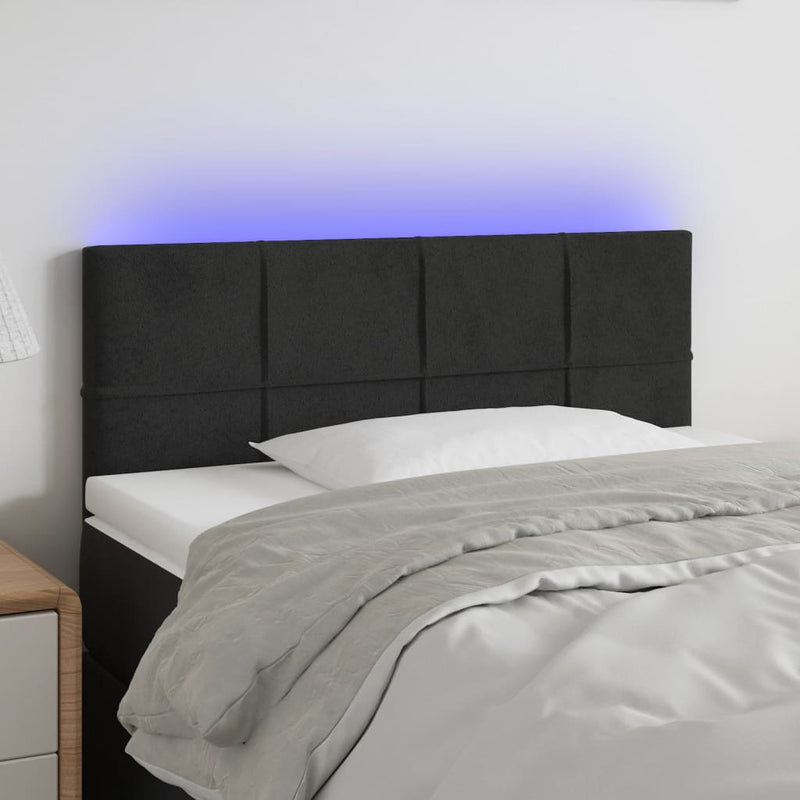 vidaXL fekete bársony LED-es fejtámla 90x5x78/88 cm