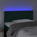 vidaXL sötétzöld bársony LED-es fejtámla 90x5x78/88 cm