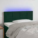 vidaXL sötétzöld bársony LED-es fejtámla 90x5x78/88 cm