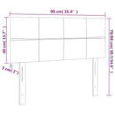 vidaXL sötétkék bársony LED-es fejtámla 90x5x78/88 cm