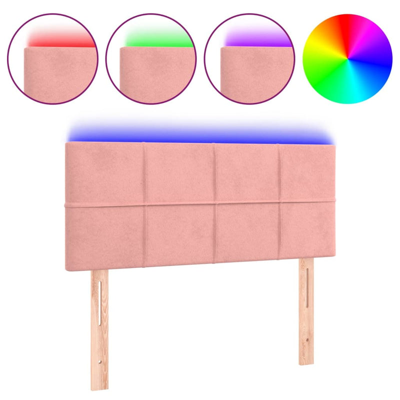 vidaXL rózsaszín bársony LED-es fejtámla 90x5x78/88 cm