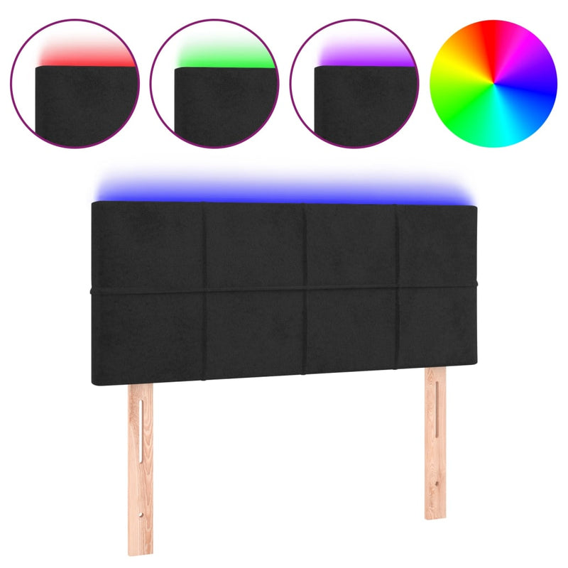 vidaXL fekete bársony LED-es fejtámla 100x5x78/88 cm