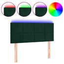 vidaXL sötétzöld bársony LED-es fejtámla 100x5x78/88 cm