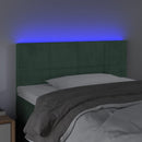 vidaXL sötétzöld bársony LED-es fejtámla 100x5x78/88 cm
