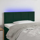 vidaXL sötétzöld bársony LED-es fejtámla 100x5x78/88 cm