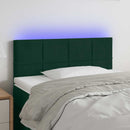 vidaXL sötétzöld bársony LED-es fejtámla 100x5x78/88 cm