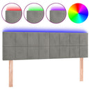 vidaXL világosszürke bársony LED-es fejtámla 144x5x78/88 cm