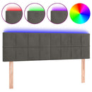 vidaXL sötétszürke bársony LED-es fejtámla 144x5x78/88 cm