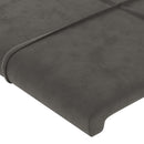 vidaXL sötétszürke bársony LED-es fejtámla 144x5x78/88 cm
