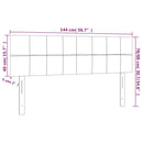 vidaXL fekete bársony LED-es fejtámla 144x5x78/88 cm