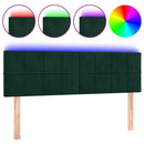 vidaXL sötétzöld bársony LED-es fejtámla 144x5x78/88 cm