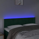 vidaXL sötétzöld bársony LED-es fejtámla 144x5x78/88 cm