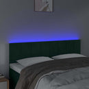 vidaXL sötétzöld bársony LED-es fejtámla 144x5x78/88 cm