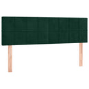 vidaXL sötétzöld bársony LED-es fejtámla 144x5x78/88 cm
