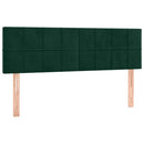 vidaXL sötétzöld bársony LED-es fejtámla 144x5x78/88 cm