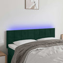 vidaXL sötétzöld bársony LED-es fejtámla 144x5x78/88 cm