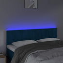 vidaXL sötétkék bársony LED-es fejtámla 144x5x78/88 cm