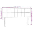 vidaXL sötétkék bársony LED-es fejtámla 144x5x78/88 cm