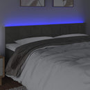 vidaXL sötétszürke bársony LED-es fejtámla 160x5x78/88 cm