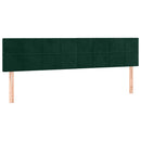 vidaXL sötétzöld bársony LED-es fejtámla 160x5x78/88 cm