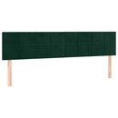 vidaXL sötétzöld bársony LED-es fejtámla 160x5x78/88 cm