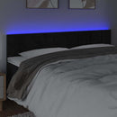 vidaXL fekete bársony LED-es fejtámla 180x5x78/88 cm