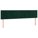 vidaXL sötétzöld bársony LED-es fejtámla 180x5x78/88 cm