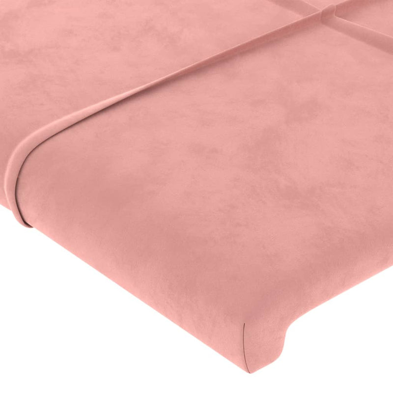 vidaXL rózsaszín bársony LED-es fejtámla 180x5x78/88 cm