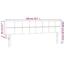 vidaXL sötétkék bársony LED-es fejtámla 200x5x78/88 cm