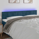 vidaXL sötétkék bársony LED-es fejtámla 200x5x78/88 cm