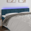 vidaXL sötétkék bársony LED-es fejtámla 200x5x78/88 cm