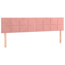 vidaXL rózsaszín bársony LED-es fejtámla 200x5x78/88 cm