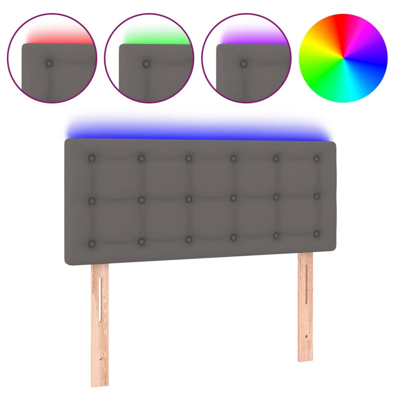 vidaXL szürke műbőr LED-es fejtámla 80 x 5 x 78/88 cm