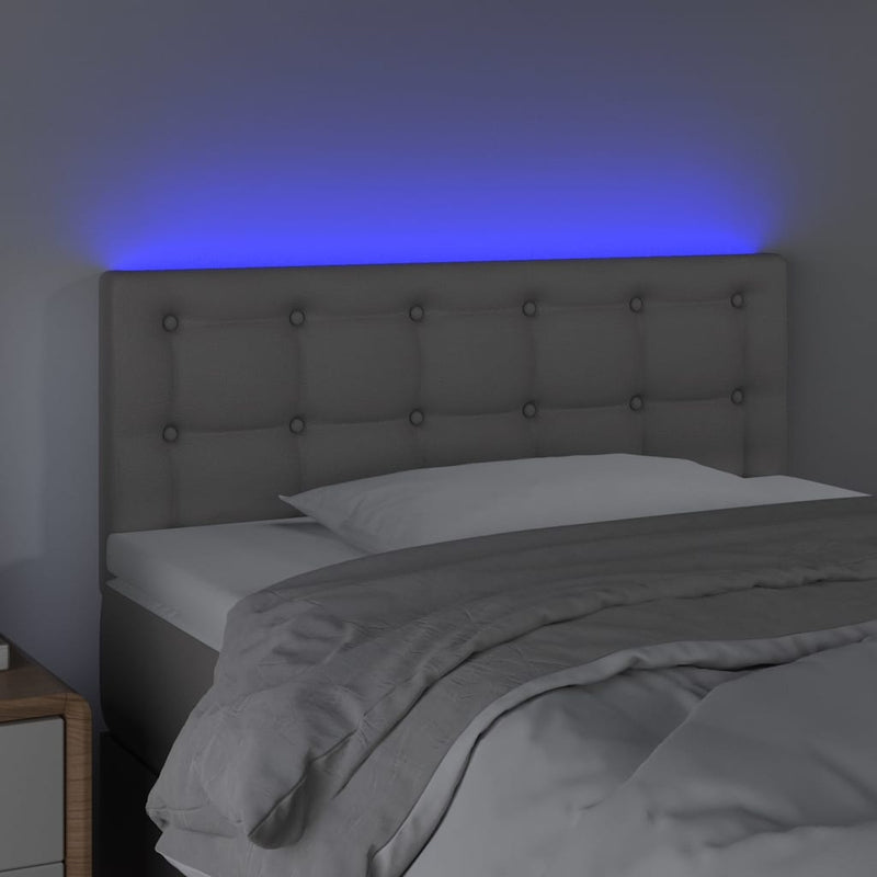 vidaXL szürke műbőr LED-es fejtámla 80 x 5 x 78/88 cm