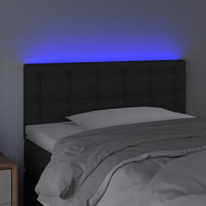 vidaXL fekete műbőr LED-es fejtámla 90 x 5 x 78/88 cm