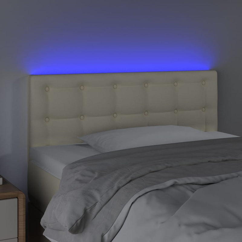 vidaXL krémszínű műbőr LED-es fejtámla 90 x 5 x 78/88 cm