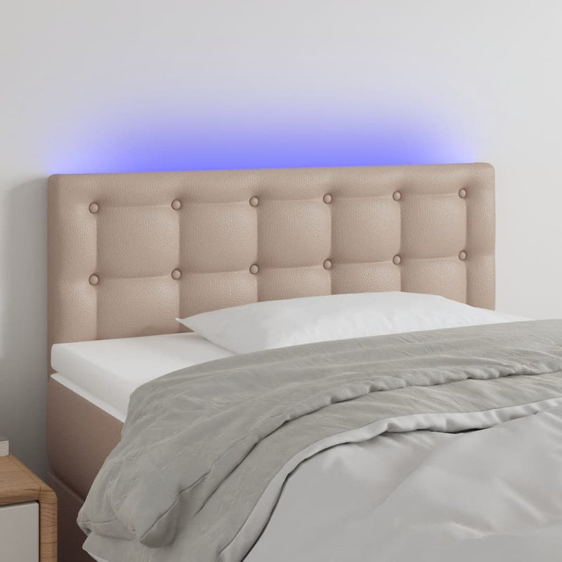 vidaXL fekete műbőr LED-es fejtámla 90 x 5 x 78/88 cm