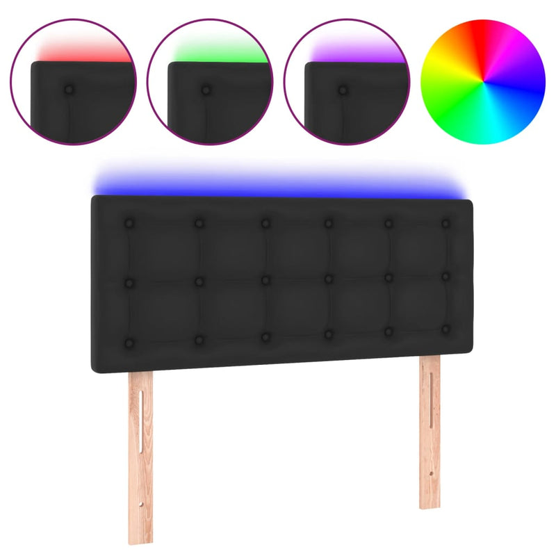 vidaXL fekete műbőr LED-es fejtámla 100 x 5 x 78/88 cm