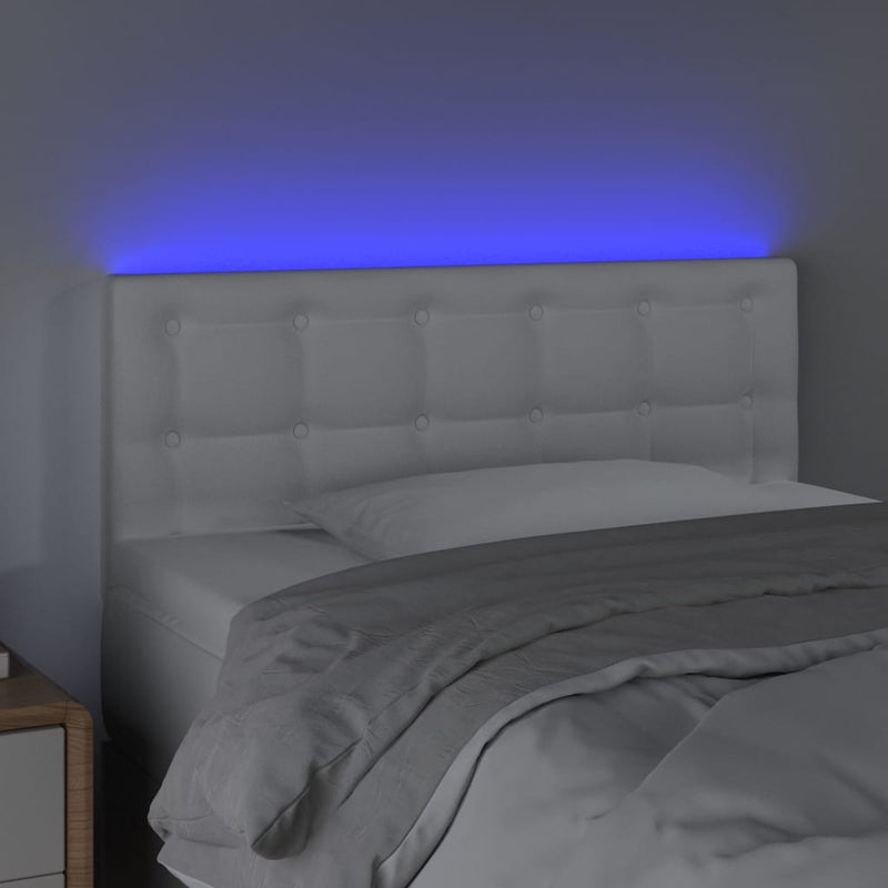 vidaXL fehér műbőr LED-es fejtámla 100 x 5 x 78/88 cm