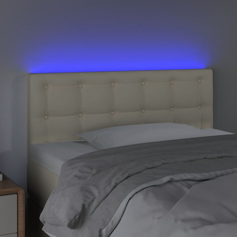 vidaXL krémszínű műbőr LED-es fejtámla 100 x 5 x 78/88 cm